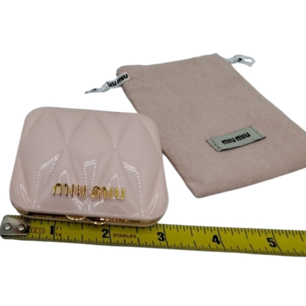 NIB Miu Miu Pink Matelassé Compact Mirror Dust Bag Box VIP GWP Beauty - Picture 6 of 7